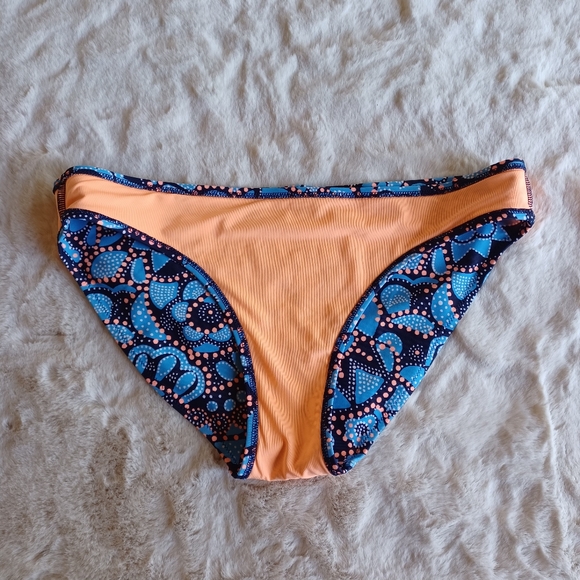 Aerie Bikini Swim Bottoms Medium Blue Orange - Picture 4 of 6